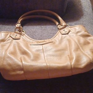 Coach Shoulder Ashley Beige Leather Hobo Bag